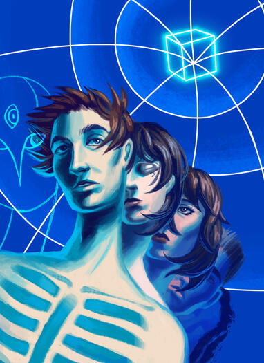 Иллюстрация к книге «Нейромант» (учебный проект)